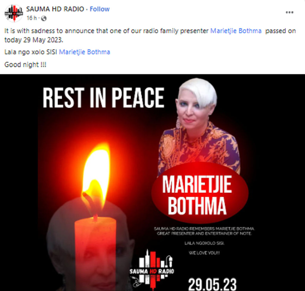 What Happened To Marietjie Bothma?