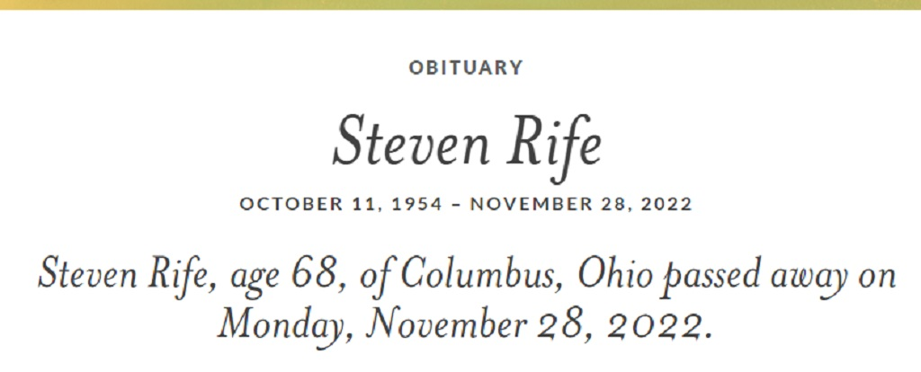 Steven Rife Passing And Obituary: What Happened? 